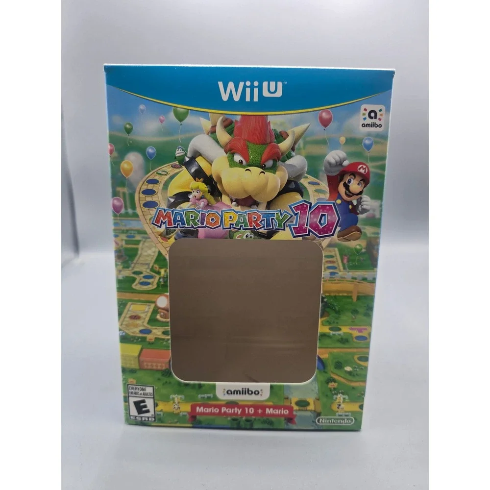 Mario Party 10 Nintendo Wii U Game with Mario Amiibo Bundle and Box